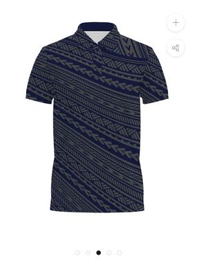 Men's Navy Tribal-Stripe Polo Shirt